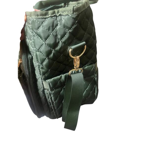 Bagstellar Green Quilted Weekender Tote Bag w/ Multi-Function Pockets - Picture 10 of 10